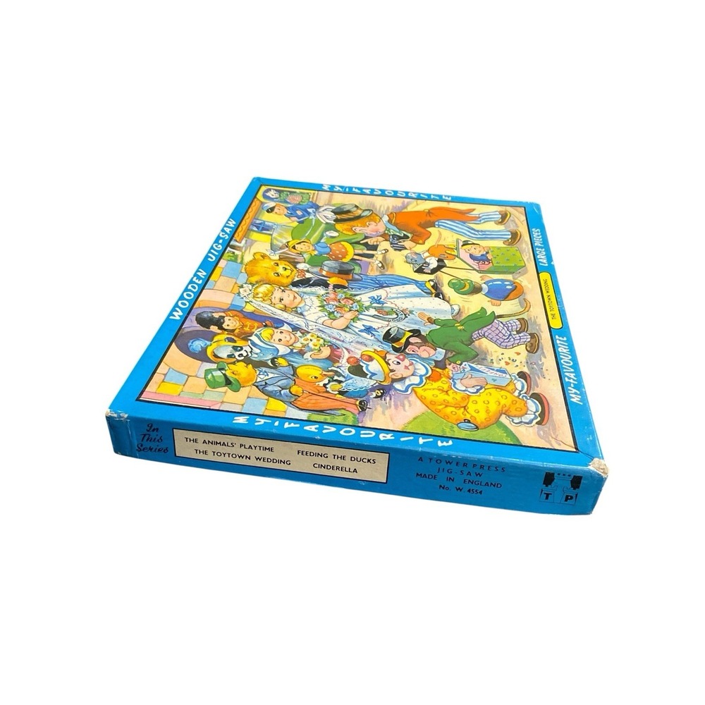Vintage Tower Press‎ The Toytown Wedding Wooden Jigsaw Puzzle Complete UK